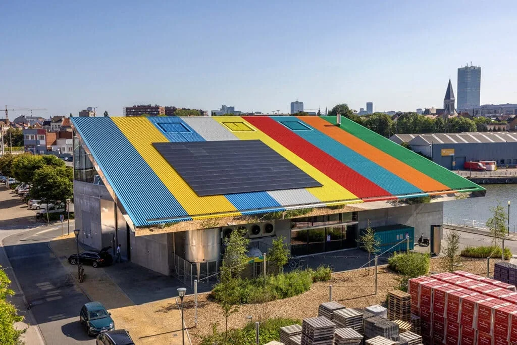 Brussels Beer Project brewery viewed from the canal