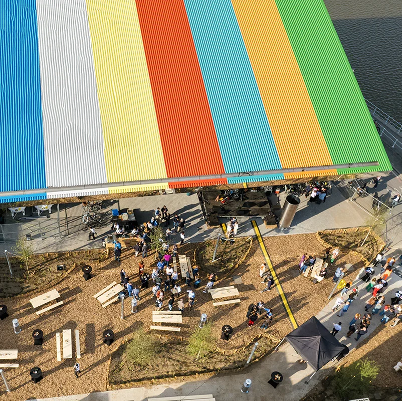 Brussels Beer Project brewery, viewed from overhead